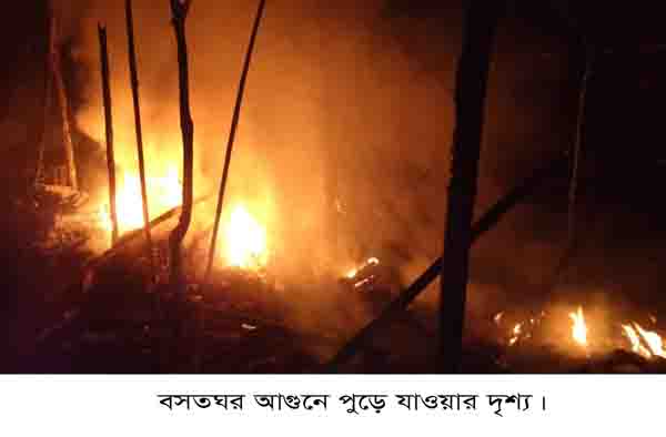বাইশারীতে আগুনে এক বসত ঘর পুড়ে ছাই