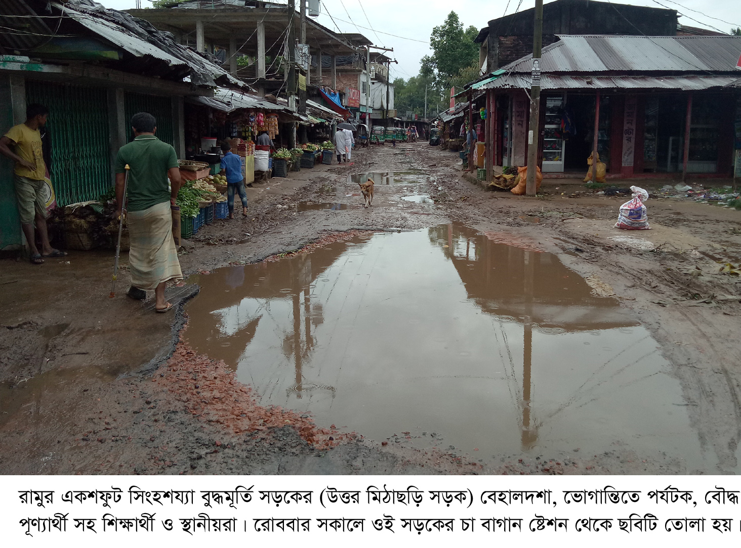 রামু চাবাগান- উত্তর মিঠাছড়ি সড়কে অসংখ্য গর্তঃ সংস্কার জরুরী