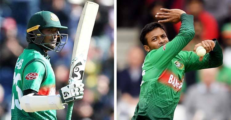 ব্যাটিংয়ে ৫ ধাপ এগুলেন সাকিব, বোলিংয়ে পেছালেন ১ ধাপ