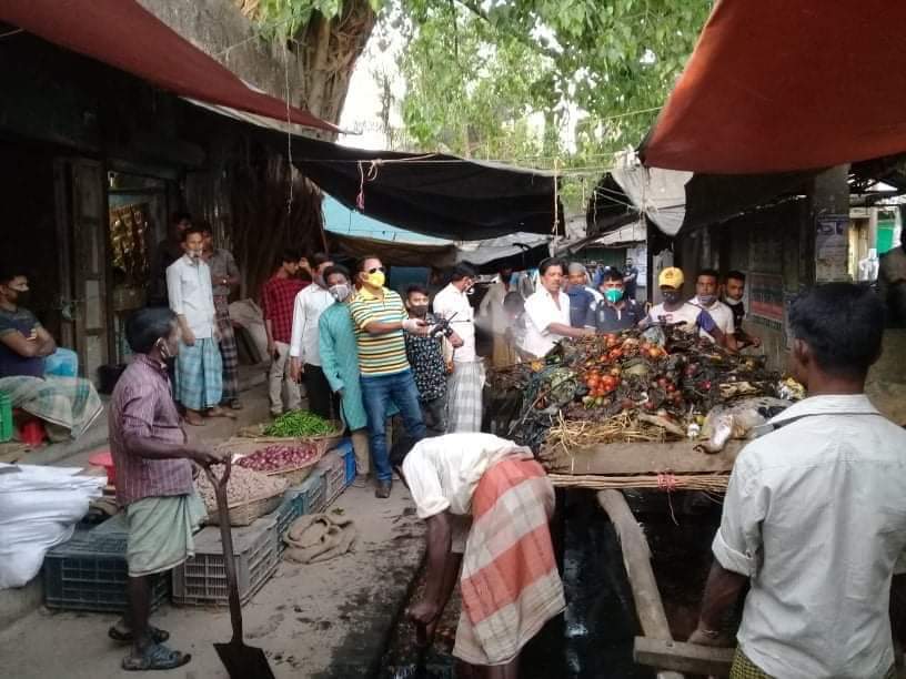 গর্জনিয়া বাজারে পরিস্কার-পরিচ্ছন্নতা অভিযান