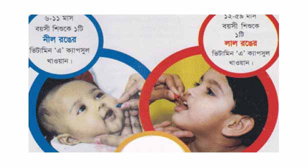 আজ সারাদেশে দিনব্যাপী ভিটামিন ‘এ’ প্লাস ক্যাম্পেইন