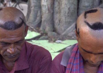 দলকে ভালোবেসে মাথার চুল কেটে নৌকা বানালেন তারা