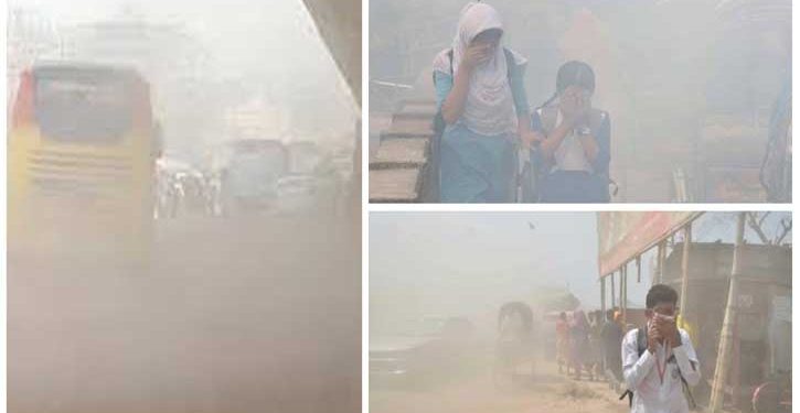 বায়ু দূষণের তালিকায় শীর্ষে ঢাকা