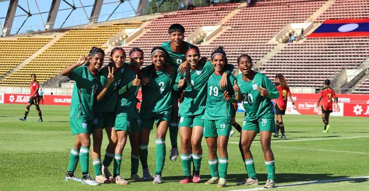 তৃষ্ণার হ্যাটট্রিকে বাংলাদেশের গোল উৎসব