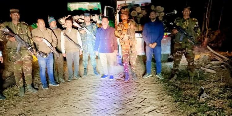 লামায় যৌথ বাহিনীর অভিযানে সেগুন গাছ জব্দ