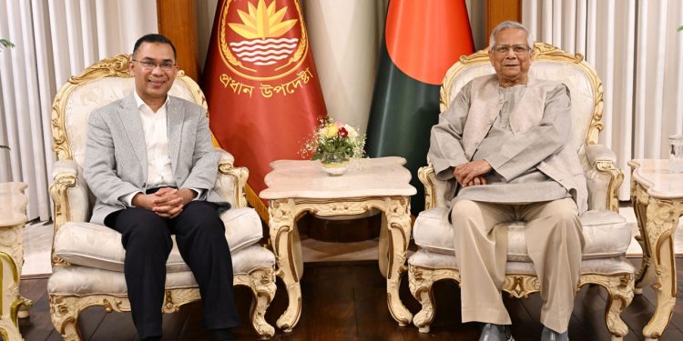 প্রধান উপদেষ্টার সঙ্গে প্রায় ২ ঘণ্টা সাক্ষাৎ তারেক রহমানের