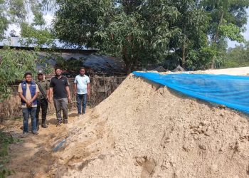 লামায় অবৈধভাবে বালু উত্তোলনে অভিযান, ৫ শ্যালো মেশিন ও বালু জব্দ
