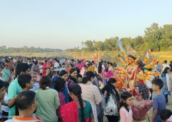 রামুর বাঁকখালী নদীতে সম্প্রীতির আবহে প্রতিমা বিসর্জন