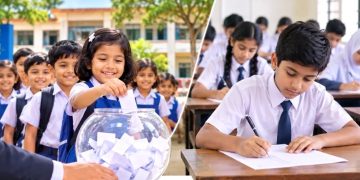 প্রথম শ্রেণিতে ভর্তি লটারিতে, দ্বিতীয় থেকে নবমে পরীক্ষা